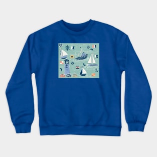 Minty Nautical Living! Crewneck Sweatshirt